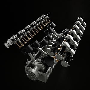 Modern engine 3d model