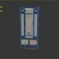 Modern Vertical Electronic Control Device With Blue Casing Gray Panel And Indicator Lights 3d model
