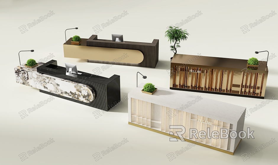 Modern Reception Front Desk model