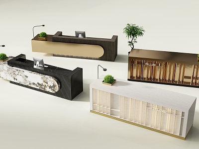 Modern Reception Front Desk model