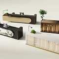 Modern Reception Front Desk 3d model