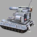 Modern Military Tank with Large Missile Launcher Tracked Chassis and Antenna