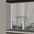 White Sheer Curtain with Tie Back Design for Window and Scenic Outside View