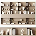 Layered Bookshelf With Organized Books Decorative Ornaments And Multiple Storage Shelves