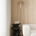 Minimalist Modern Living And Dining Room Interior With Wooden Furniture Sofa And Pendant Light