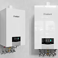 Eccotemp Two White Water Heaters With Digital Display Wall Mounted Pipe Connections