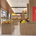 Bright Modern Fruit Store Interior With Neat Fresh Fruit Displays And Complete Checkout Facilities