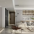 Modern Dining And Living Room Interior With Large Window City View Sofa Dining Table Chairs