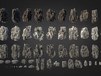 Landscape stone rockery stone combination 3d model