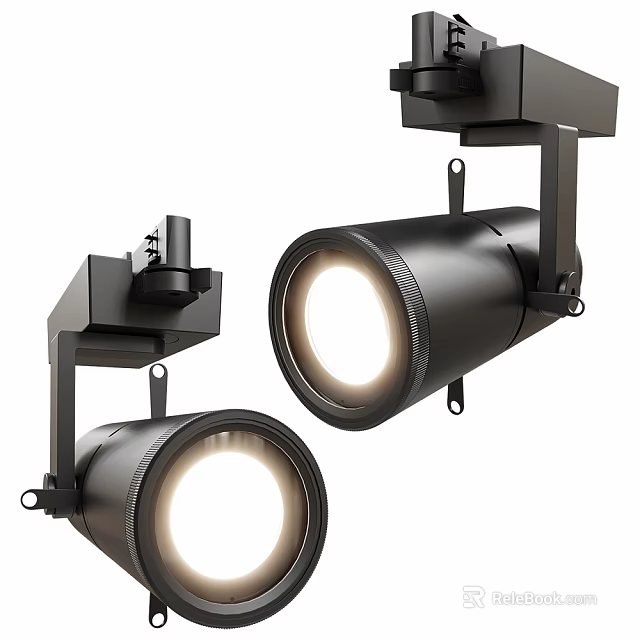 Modern Black Downlights and Spotlights with Bright LED Lighting for Home Interiors 3d model 