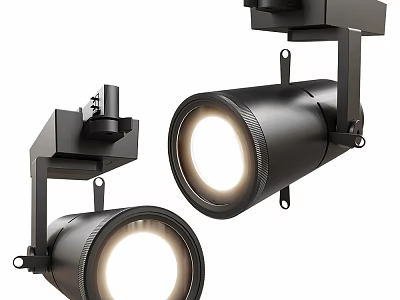 Modern Black Downlights and Spotlights with Bright LED Lighting for Home Interiors 3d model