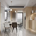 Modern Living Dining Room Interior With Gray Wall Brown Sofa And Round Coffee Table