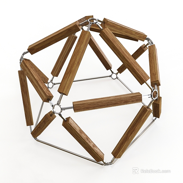 Sturdy Wooden And Metal Geometric Fitness Training Frame For Climbing And Strength Exercises 3d model 