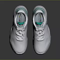 White Sports Sneakers With Green Accents And Logo For Casual Style Wear