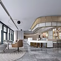 Modern Reception Area Sales Office Sales Center Negotiation Area Rest Area Water Bar Area Front Desk Club Center 3d model
