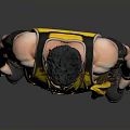 Full Body Man In Yellow Tank Top Number 51 Brown Pants Black Boots And Watch