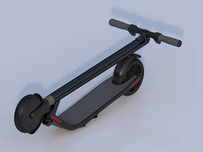 Black Electric Scooter With Modern Design Two Wheels Handlebar And Sturdy Deck 3d model