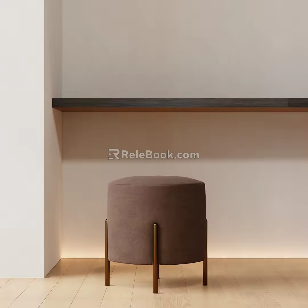 Dressing stool round stool 3d model