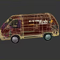 Red Van Side With Fazbear Entertainment Logo and Colorful Balloon Design