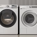 Modern Siemens And Eco Bubble Washing Machines With Control Panels And White Design