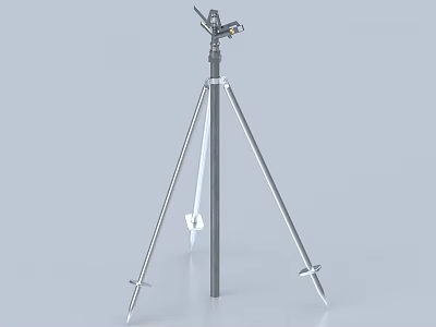 Sturdy Industrial Equipment Tripod Support Stand With Metal Legs And Top Instrument 3d model