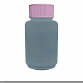 Transparent Plastic Bottle With Pink Cap Holding Blue And Orange Capsules For Daily Use