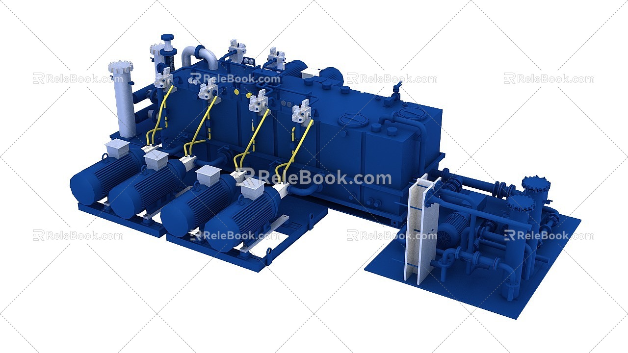 Station room l finishing rolling low pressure hydraulic pump station combination l tie area equipment l industrial equipment 3d model