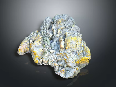 Natural Wooden Stone Material Featuring Gray Yellow Natural Rough Surface Texture 3d model