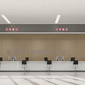 Modern Service Hall With Service Windows And Self Service Terminal