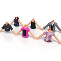 Colorful Headless Mannequins Wearing Various Clothing Styles Holding Hands Together