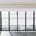 Spacious Room With Floor To Ceiling Windows And City View Herringbone Floor Natural Light