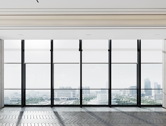 modern floor-to-ceiling window glass window glass curtain wall 3d model