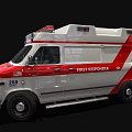 Red And White Ambulance With Emergency Lights And Medical Rescue Design