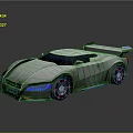 Sleek Modern Sports Car With Blue LED Lights Convertible Top And Alloy Wheels