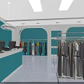 Modern Clothing Store Interior With Bright Lighting Clothing Racks And Fashion Apparel