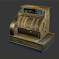 Vintage Brass Cash Register With Ornate Carvings Mechanical Components And Top