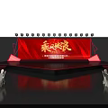 Modern Performance Stage Design With Red Blue Lighting And Seating Arrangement 3d model