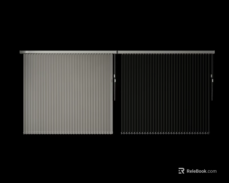 Light and Dark Colored Modern Window Blinds Stylish Design for Interior Decoration 3d model 