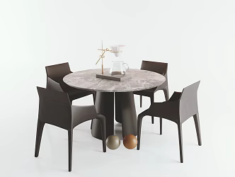 Dining table dining chair dining room carpet 3d model