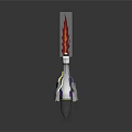 Modern Rocket Missile Weapon With Metal Casing Flaming Thruster And 3D Design