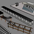 Different Pergola Designs With Wooden Frames Black Lattice Tops And White Columns