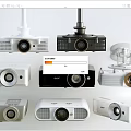 Modern Projector Projection Curtain Projector Combination 3d model