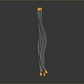 Grey Braided Cable With Multiple Yellow Plugs For Household Daily Use