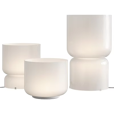 Minimalist White Table Lamps With Sleek Cylindrical Design For Home Decor 3d model
