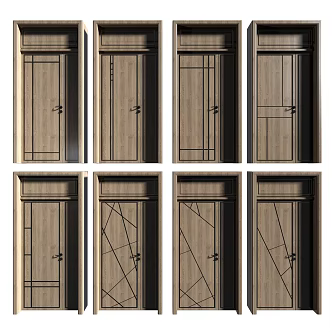 Modern single door 3d model