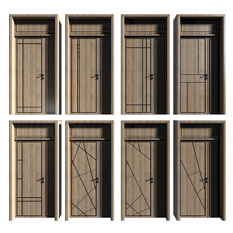 Modern single door 3d model