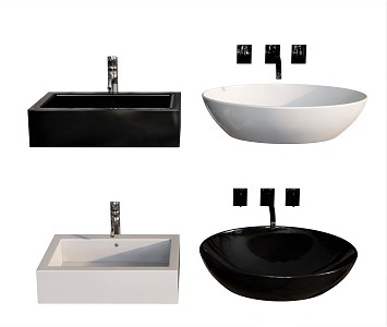 Modern wash basin wash basin ceramic basin faucet round basin 3d model