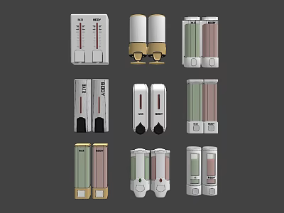 Various Colorful Daily Cleaning Product Containers With Different Styles For Household Use 3d model
