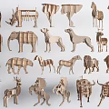 Animal Bookshelf Library Bookshelf Children's Bookshelf 3d model