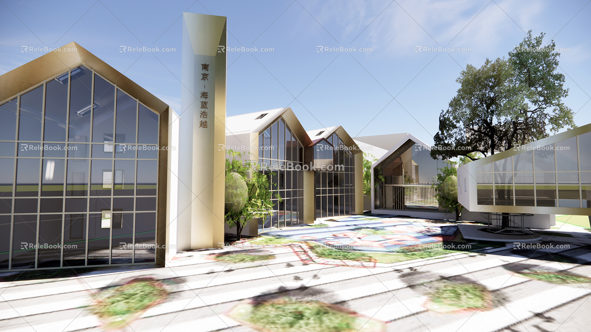 modern kindergarten building 3d model